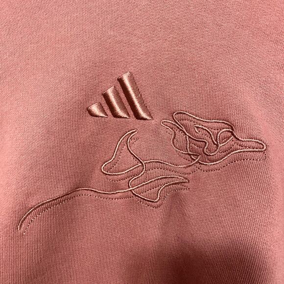 Adidas Rosa Pink Embroidered ALL SZN French Terry 3-Stripes Oversized Hoodie S - Picture 2 of 7